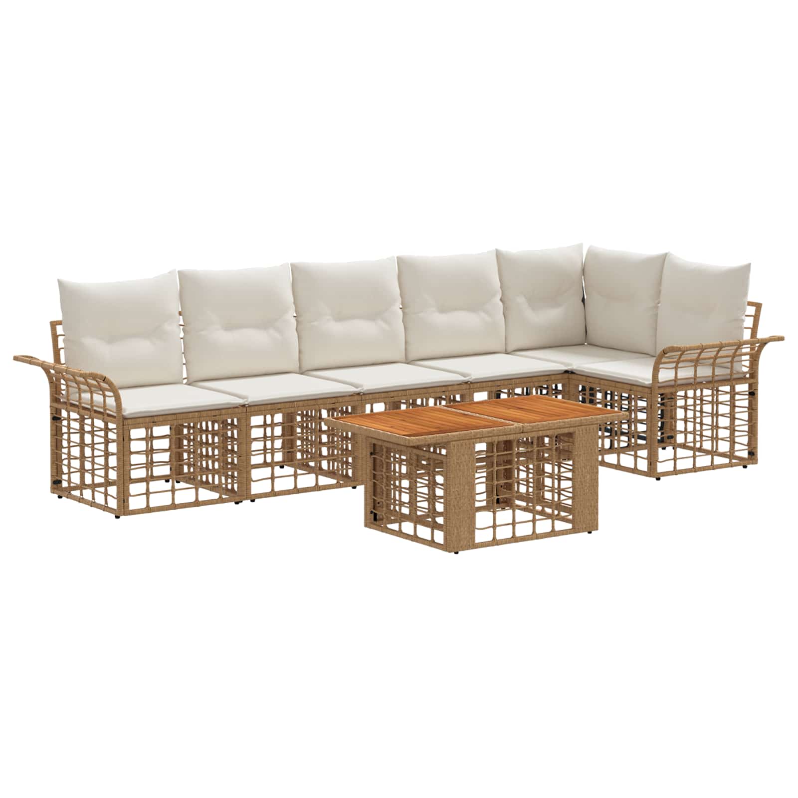 vidaXL Tuinbankenset 7 st Zwart en Donkergrijs poly rattan