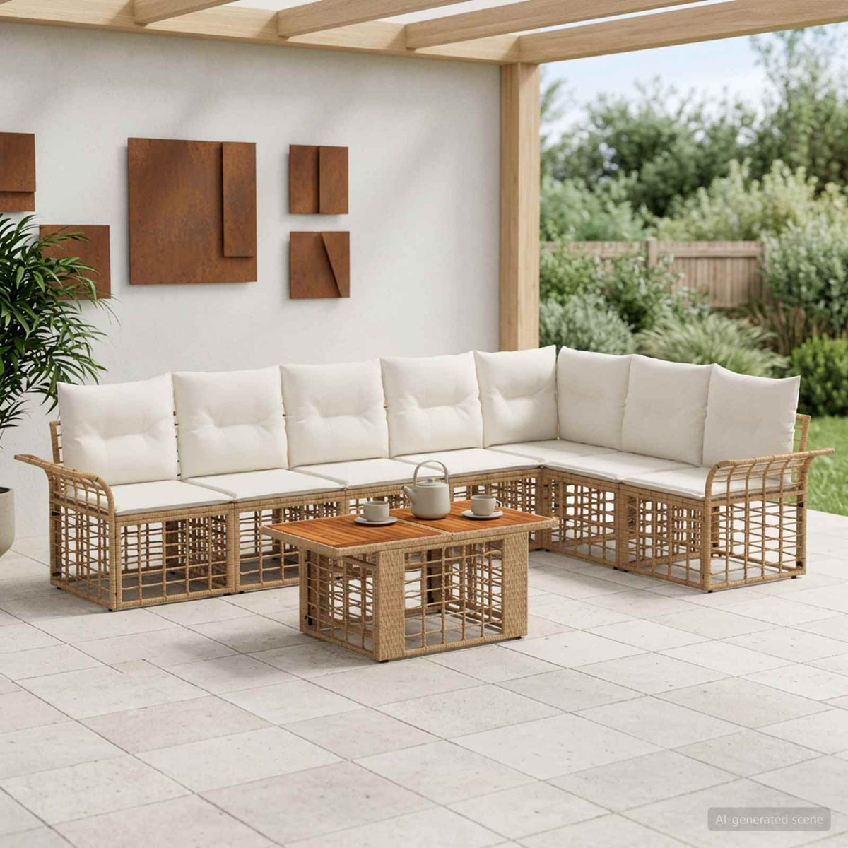 vidaXL Tuinbankenset 8 st Zwart en Donkergrijs poly rattan