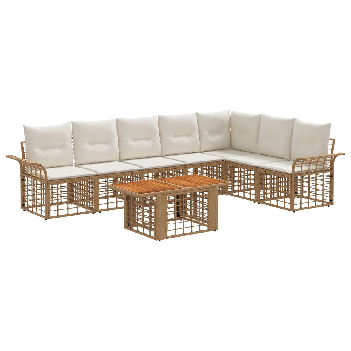 vidaXL Tuinbankenset 8 st Zwart en Donkergrijs poly rattan
