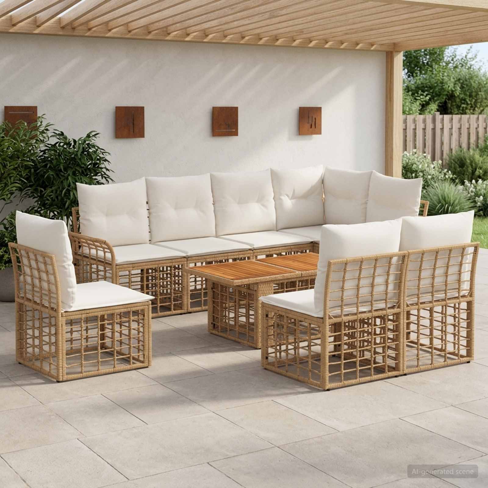 vidaXL Tuinbankenset 9 st Zwart en Donkergrijs poly rattan
