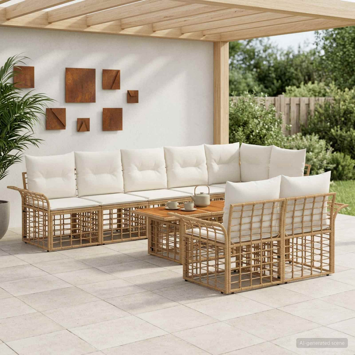 vidaXL Tuinbankenset 9 st Zwart en Donkergrijs poly rattan
