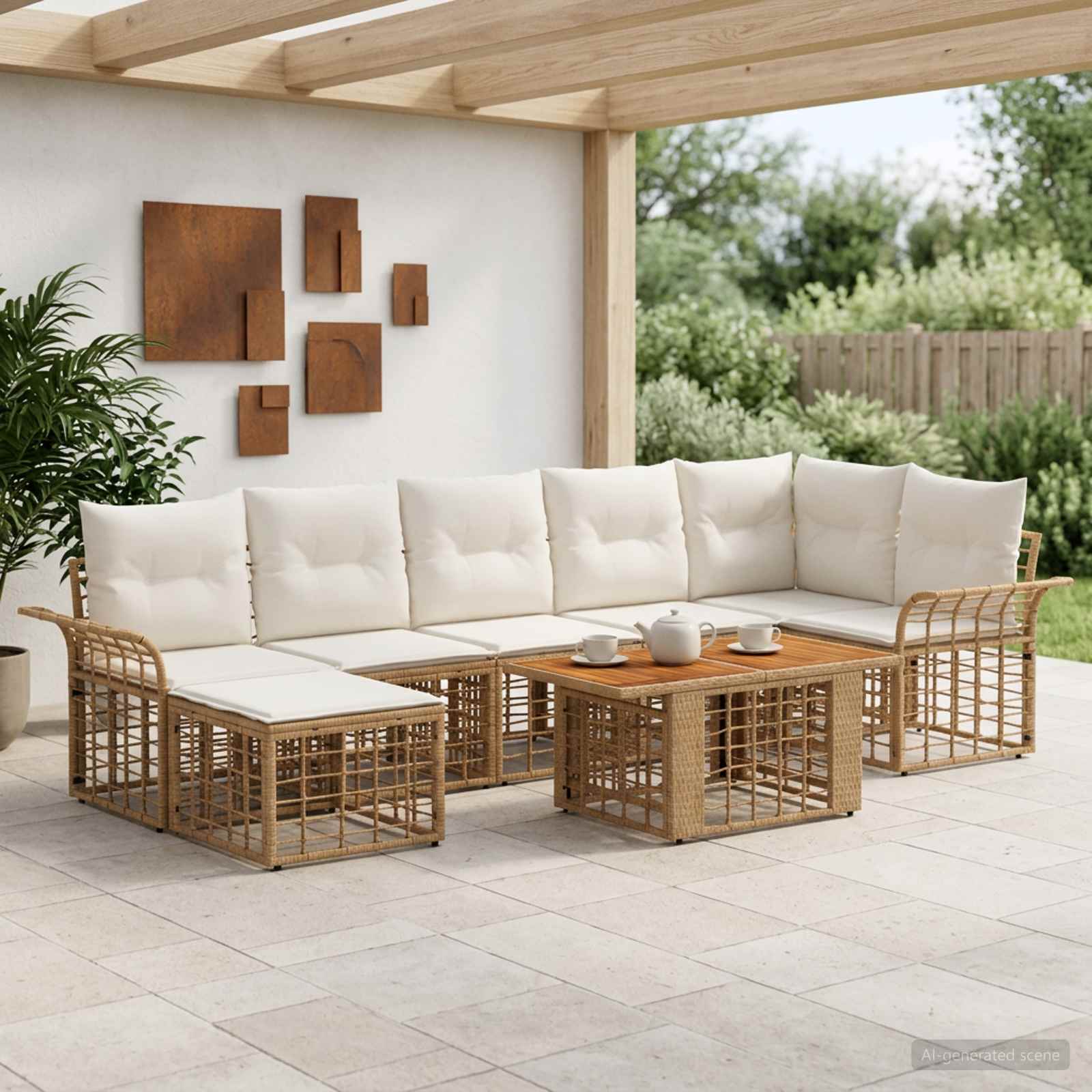 vidaXL Tuinbankenset 8 st Zwart en Donkergrijs poly rattan