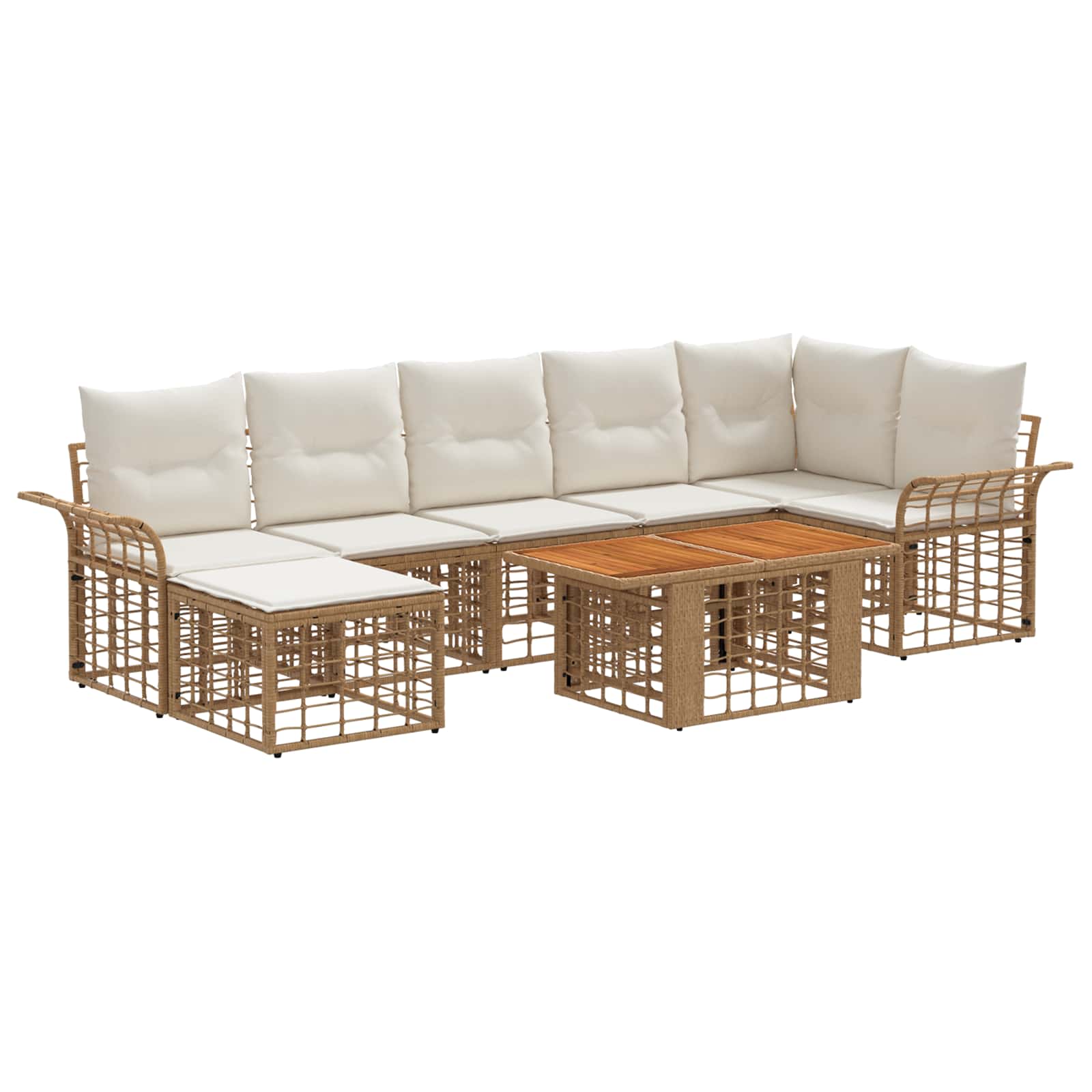 vidaXL Tuinbankenset 8 st Zwart en Donkergrijs poly rattan
