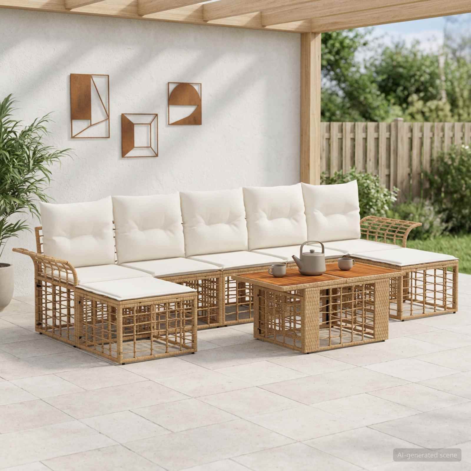 vidaXL Tuinbankenset 8 st Zwart en Donkergrijs poly rattan