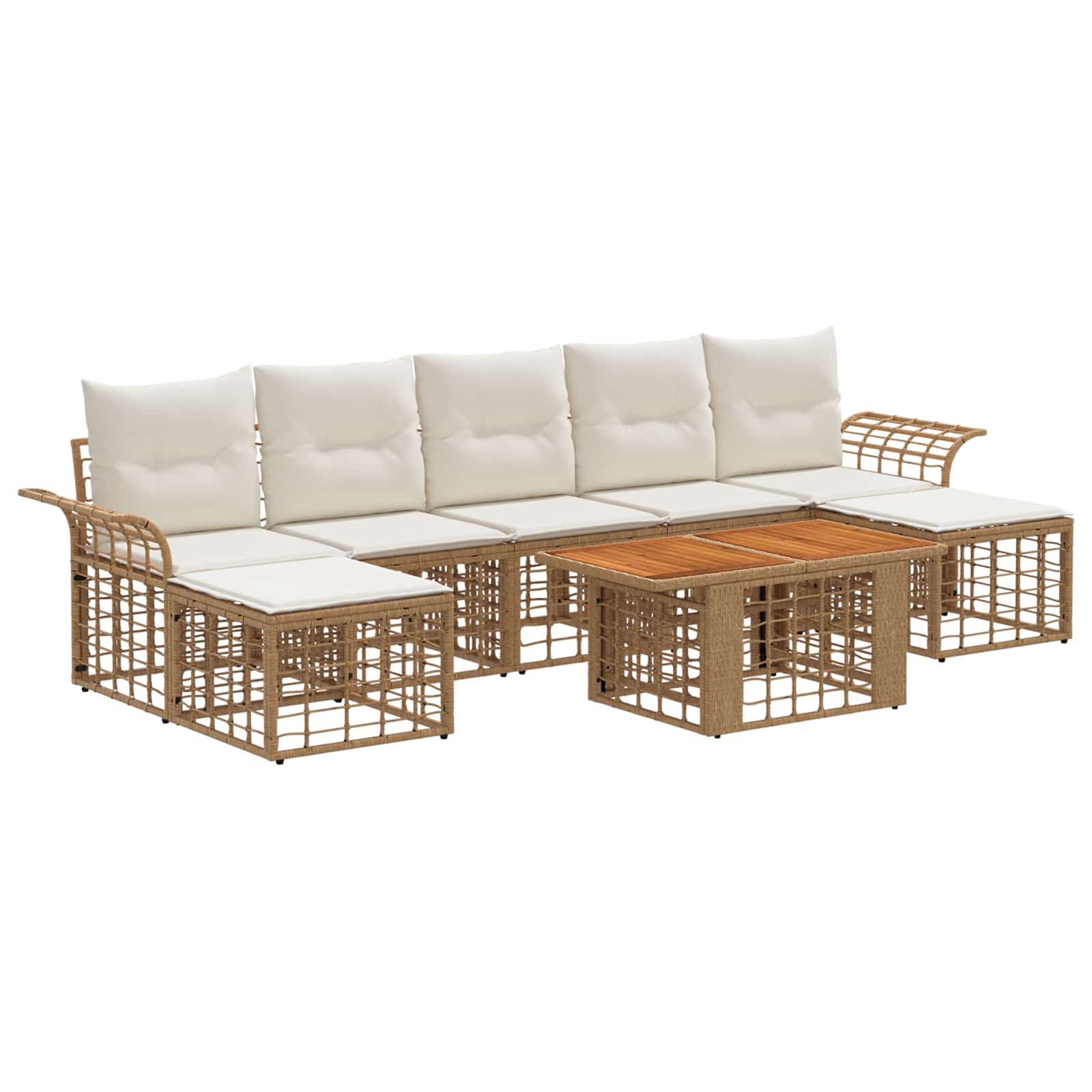 vidaXL Tuinbankenset 8 st Zwart en Donkergrijs poly rattan