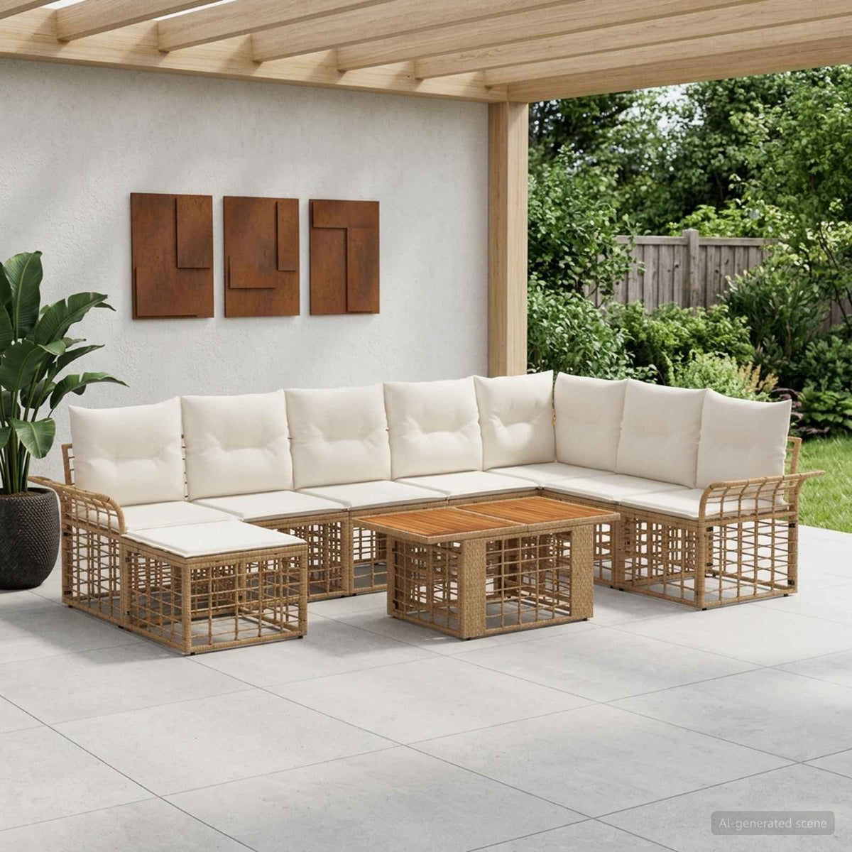 vidaXL Tuinbankenset 9 st Zwart en Donkergrijs poly rattan
