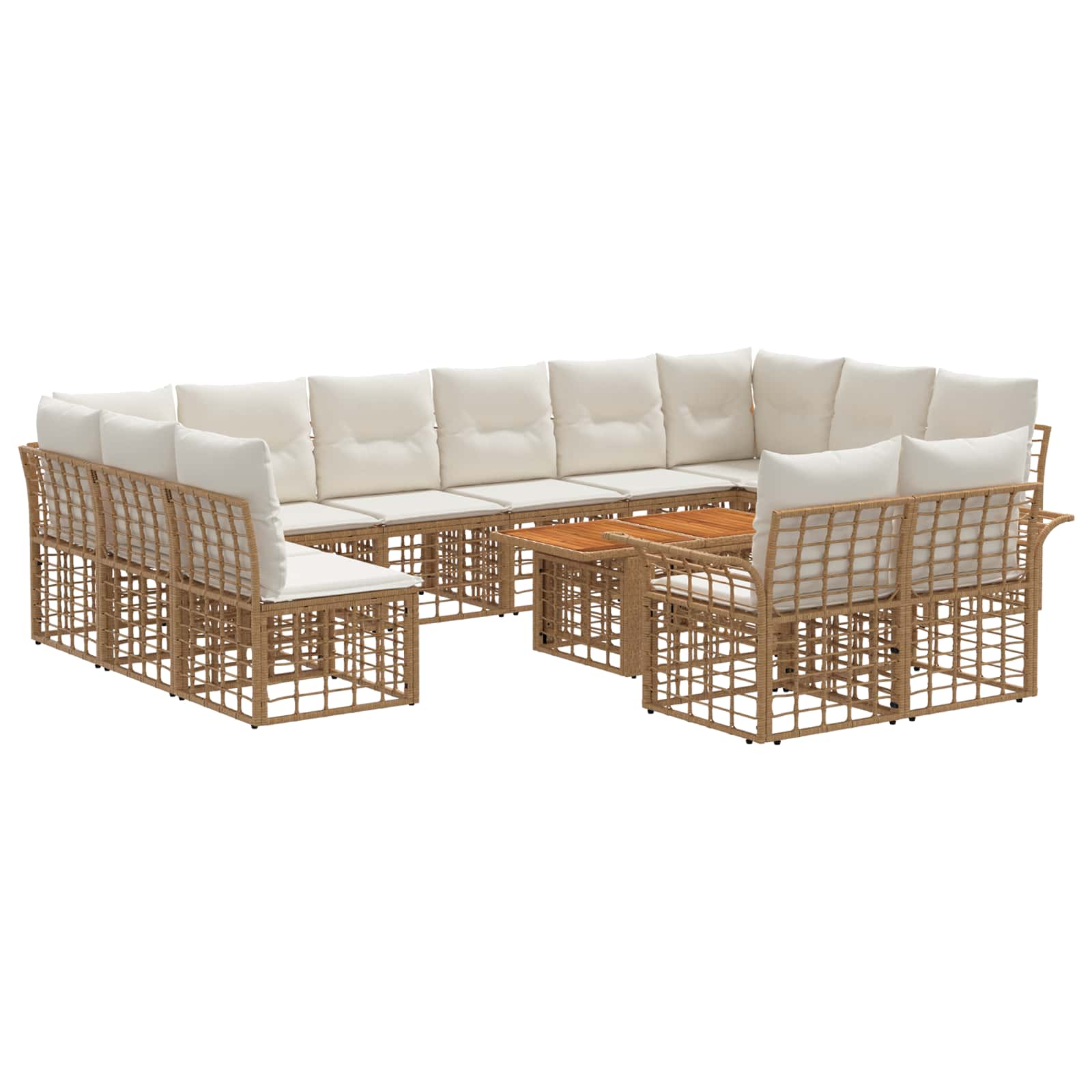 vidaXL Tuinbankenset 13 st Zwart en Donkergrijs poly rattan