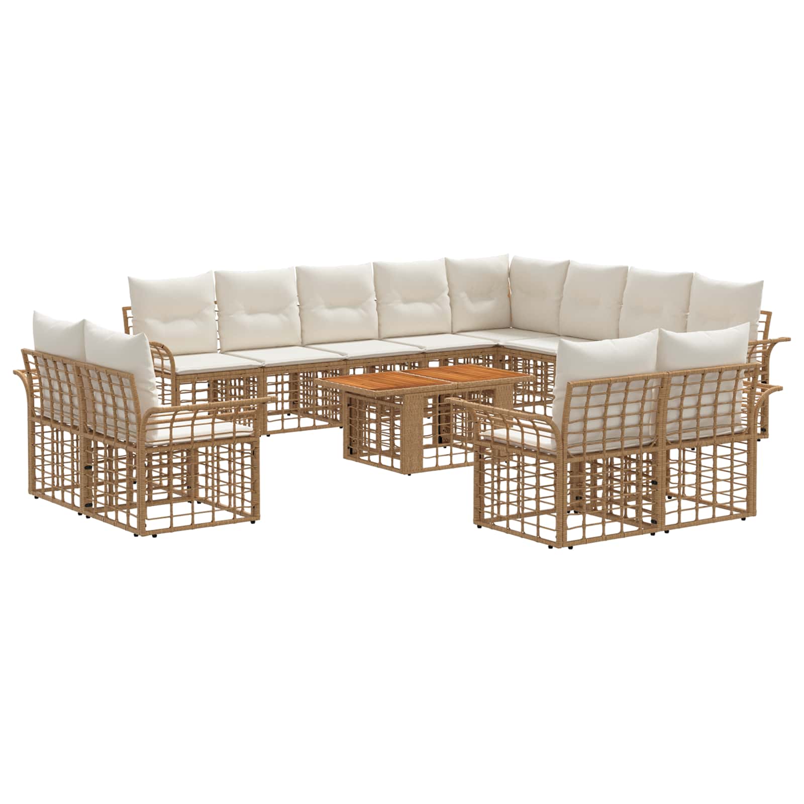 vidaXL Tuinbankenset 13 st Zwart en Donkergrijs poly rattan