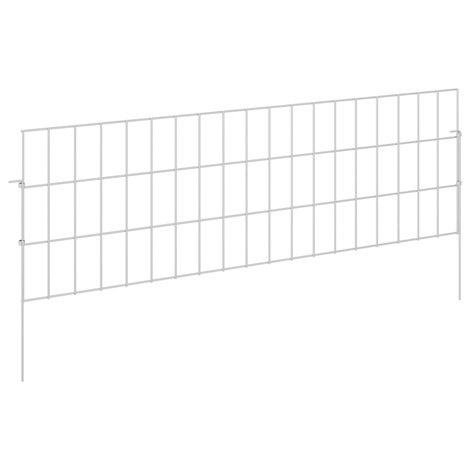 vidaXL Tuin omheining met palen 48 pcs 95 x 30 cm Mesh Zilverkleurig