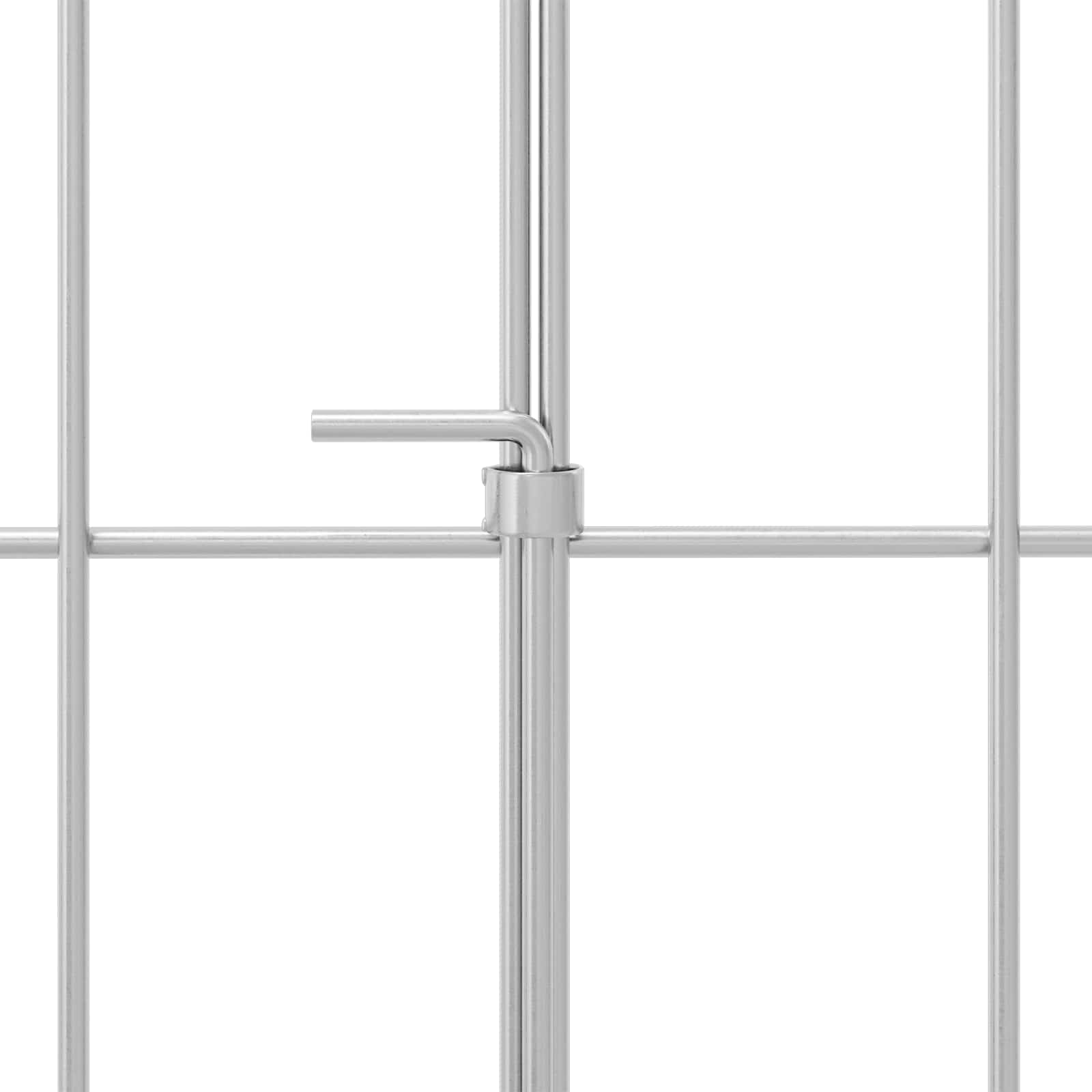 vidaXL Tuin omheining met palen 48 pcs 95 x 30 cm Mesh Zilverkleurig