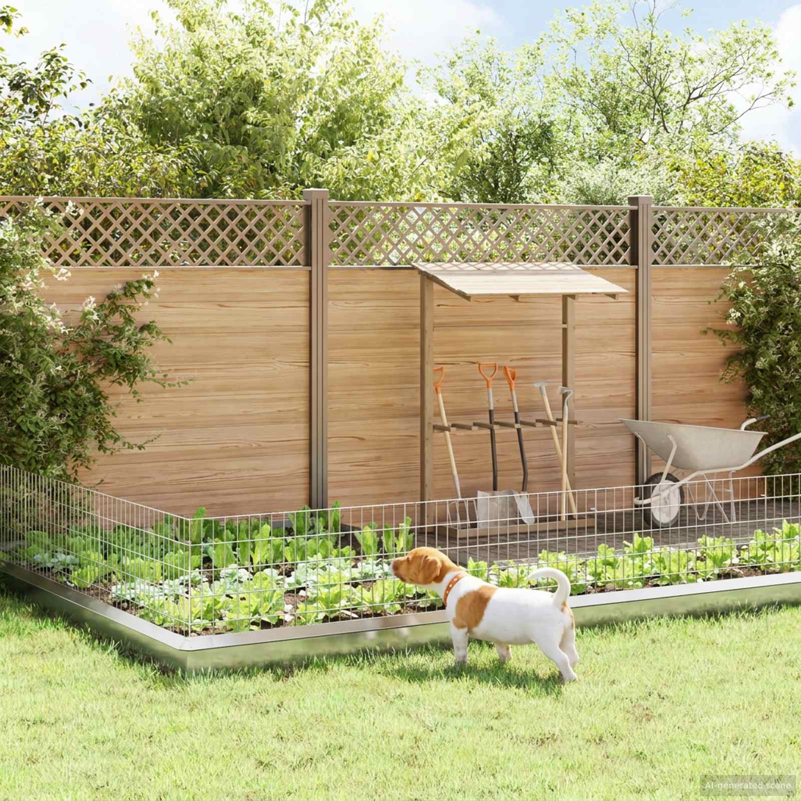 vidaXL Tuin omheining met palen 48 pcs 95 x 30 cm Mesh Zilverkleurig