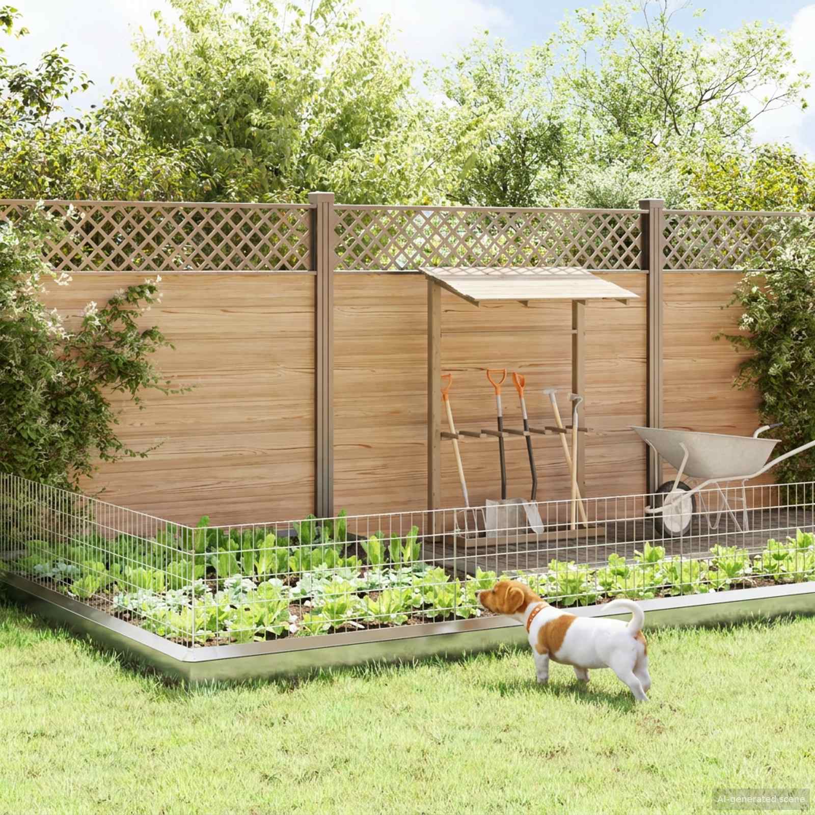 vidaXL Tuin omheining met palen 48 pcs 95 x 30 cm Mesh Zilverkleurig