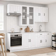 vidaXL Keukenblok LUCCA 8 pcs Wit Bewerkt hout