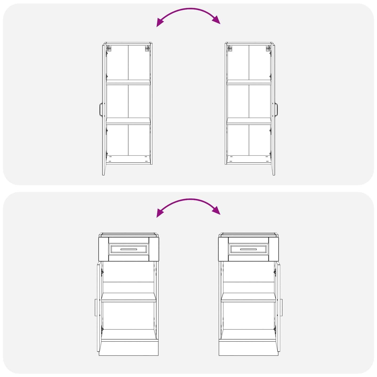 vidaXL Keukenblok PORTO 8 pcs Wit Bewerkt hout