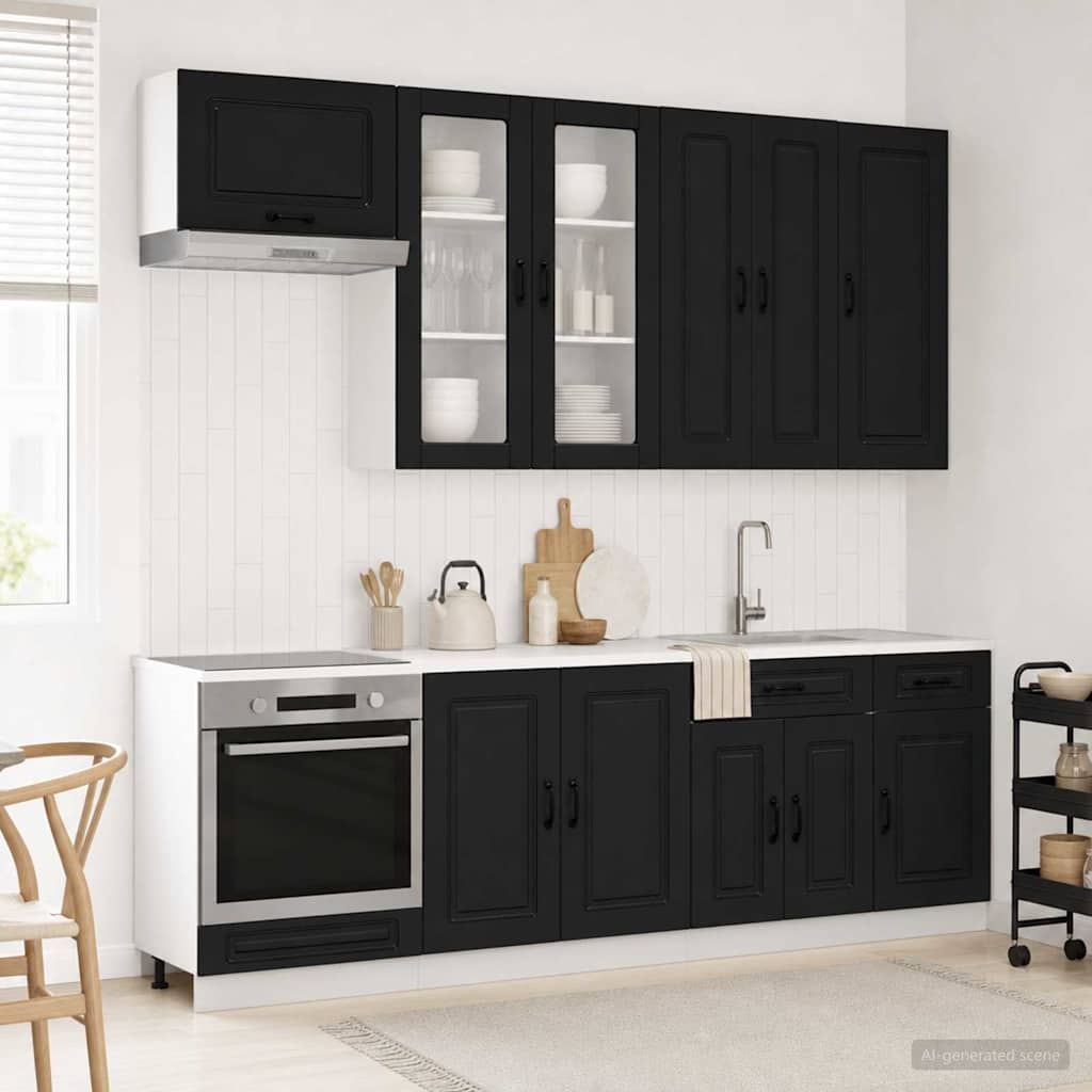 vidaXL Keukenblok KALMAR 8 pcs Wit Bewerkt hout