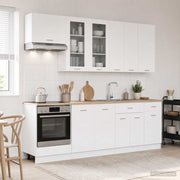 vidaXL Keukenblok LYON 8 pcs Wit Bewerkt hout