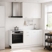 vidaXL Keukenblok LYON 5 pcs Wit Bewerkt hout