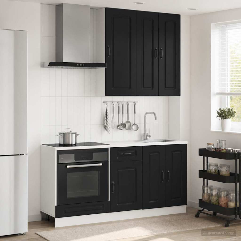 vidaXL Keukenblok KALMAR 5 pcs Wit Bewerkt hout