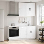 vidaXL Keukenblok LUCCA 5 pcs Wit Bewerkt hout