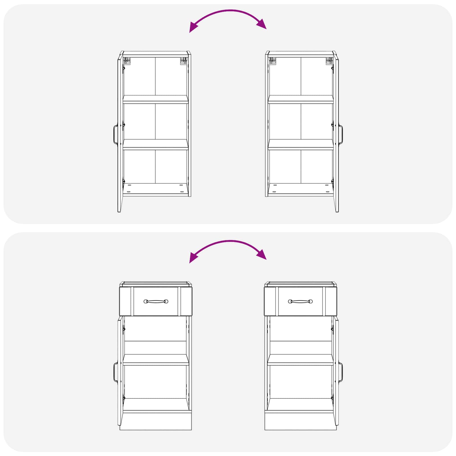vidaXL Keukenblok LUCCA 5 pcs Wit Bewerkt hout