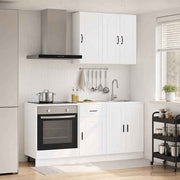 vidaXL Keukenblok PORTO 5 pcs Wit Bewerkt hout