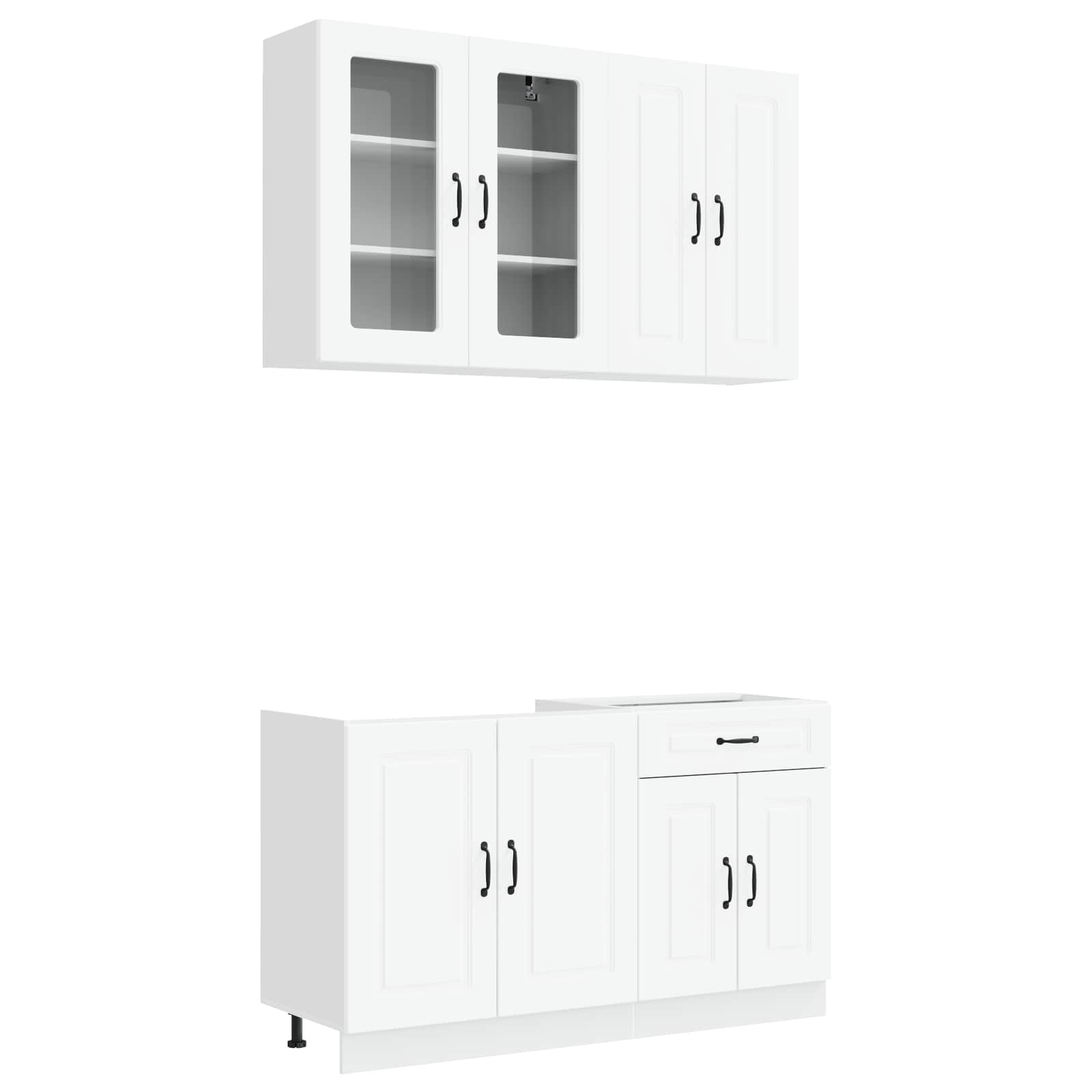 vidaXL Keukenblok KALMAR 4 pcs Wit Bewerkt hout
