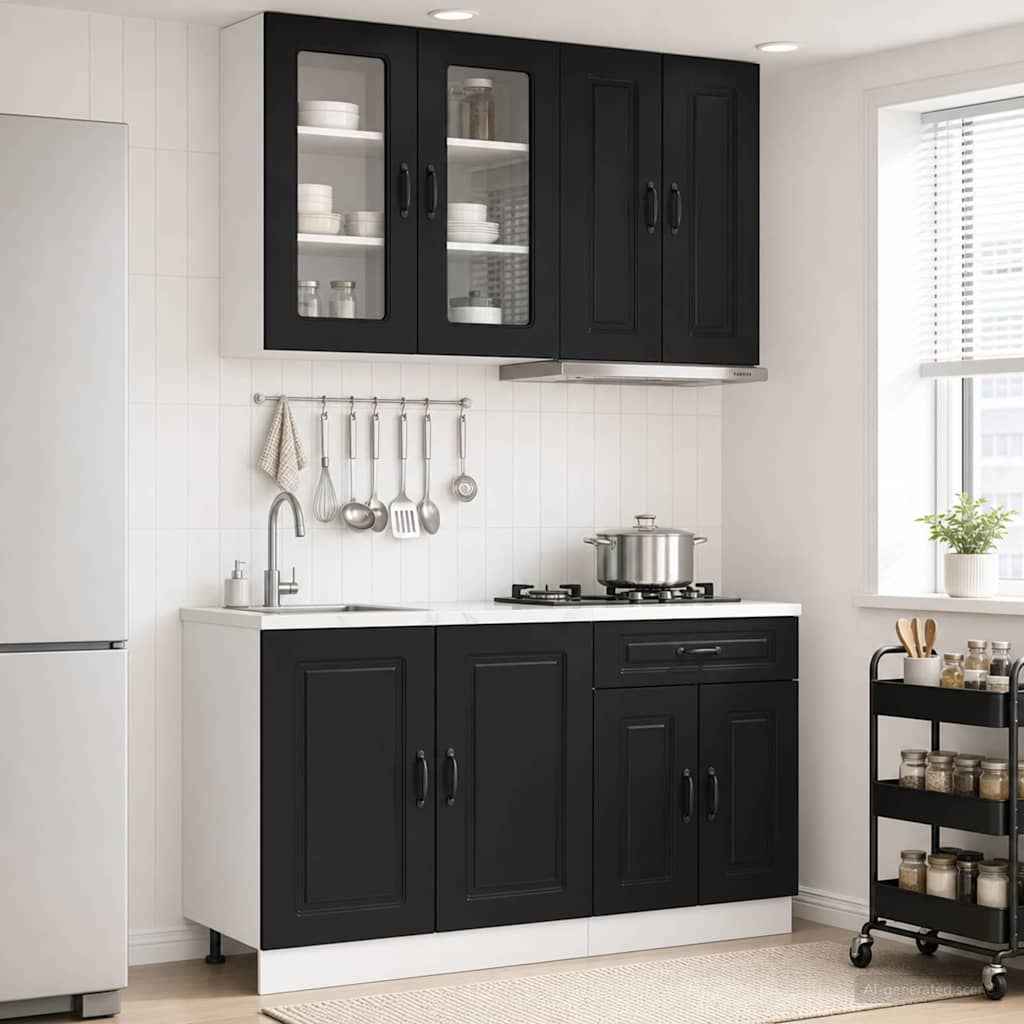vidaXL Keukenblok KALMAR 4 pcs Wit Bewerkt hout