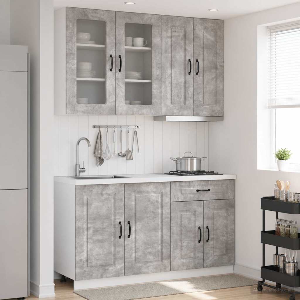 vidaXL Keukenblok KALMAR 4 pcs Wit Bewerkt hout