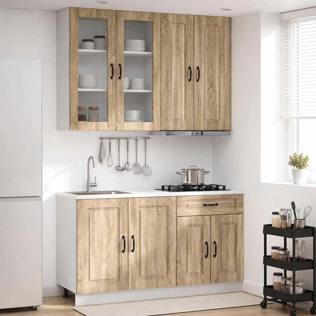 vidaXL Keukenblok KALMAR 4 pcs Wit Bewerkt hout