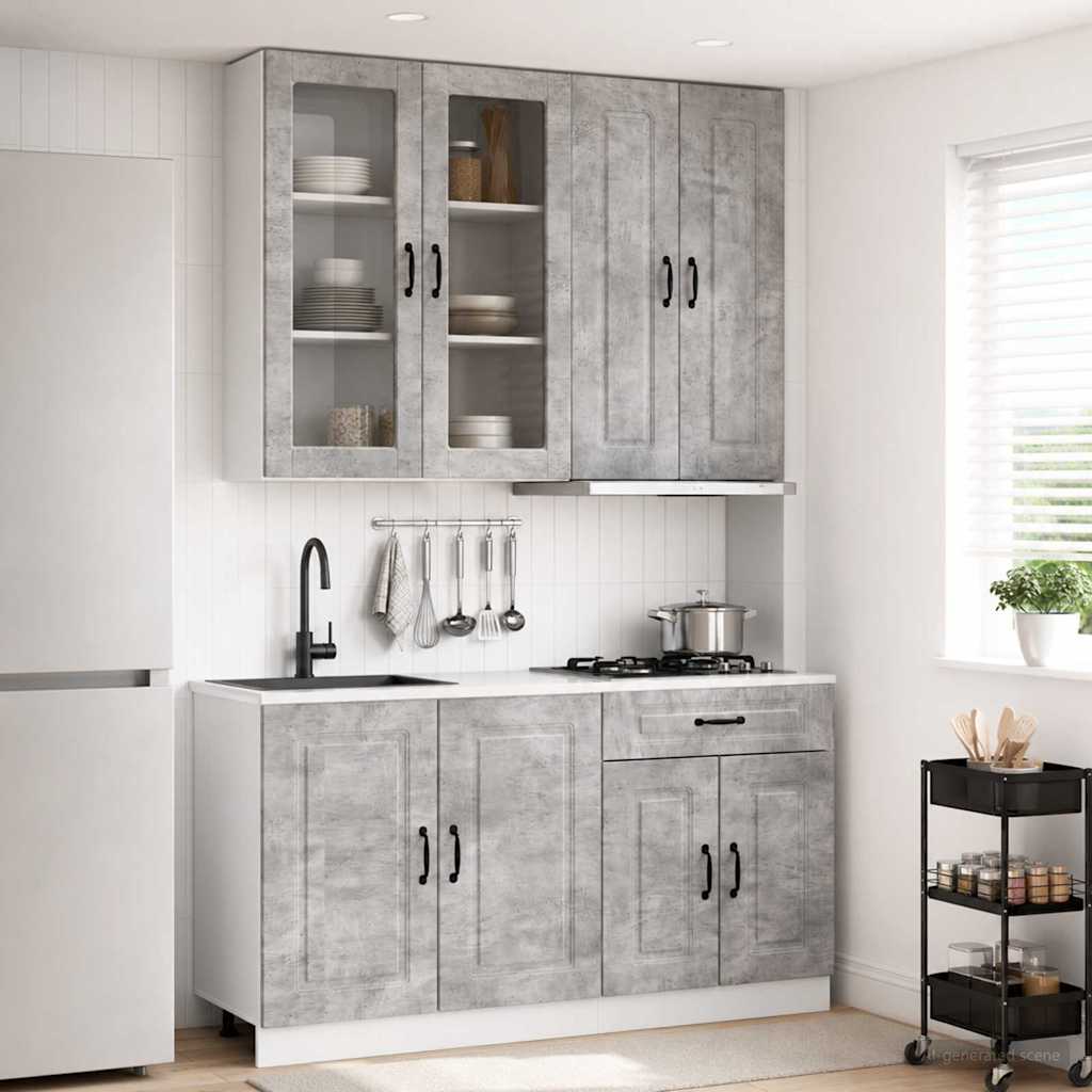 vidaXL Keukenblok KALMAR 4 pcs Wit Bewerkt hout
