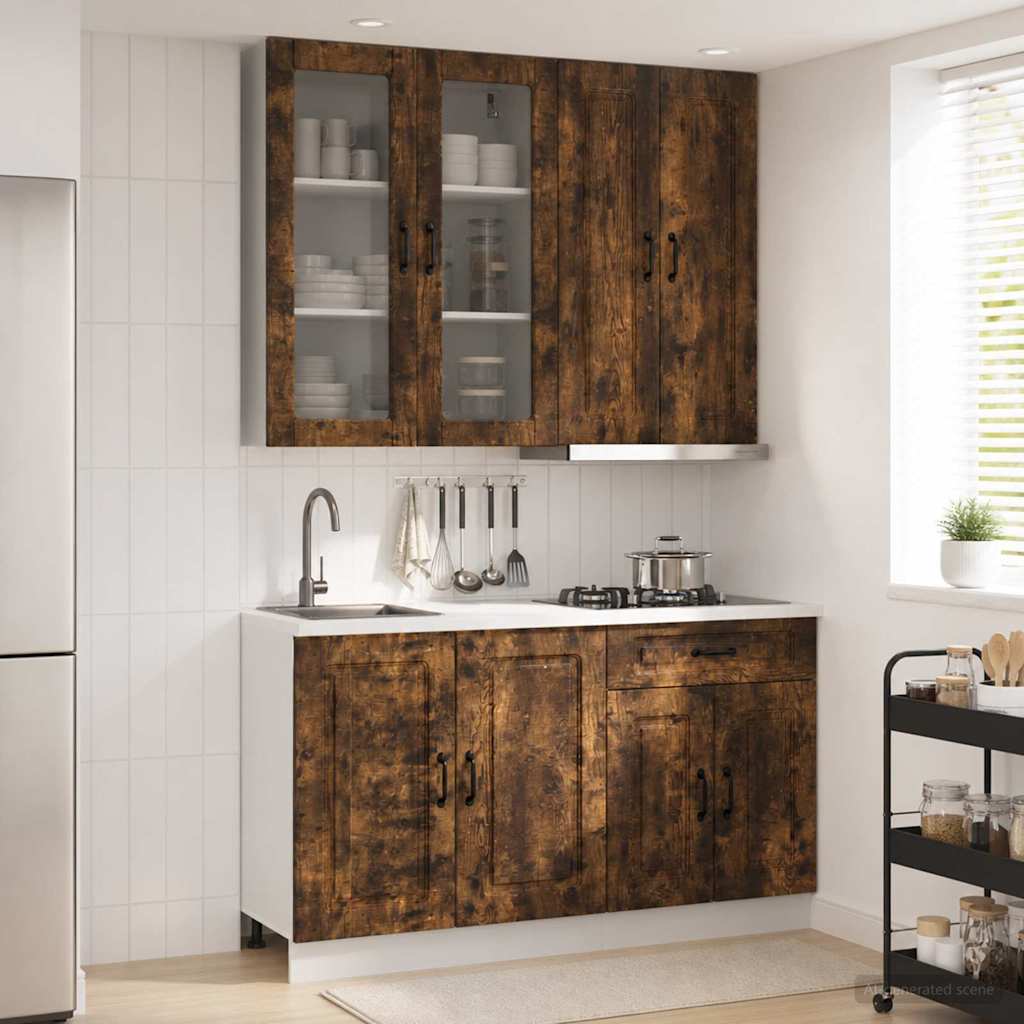 vidaXL Keukenblok KALMAR 4 pcs Wit Bewerkt hout