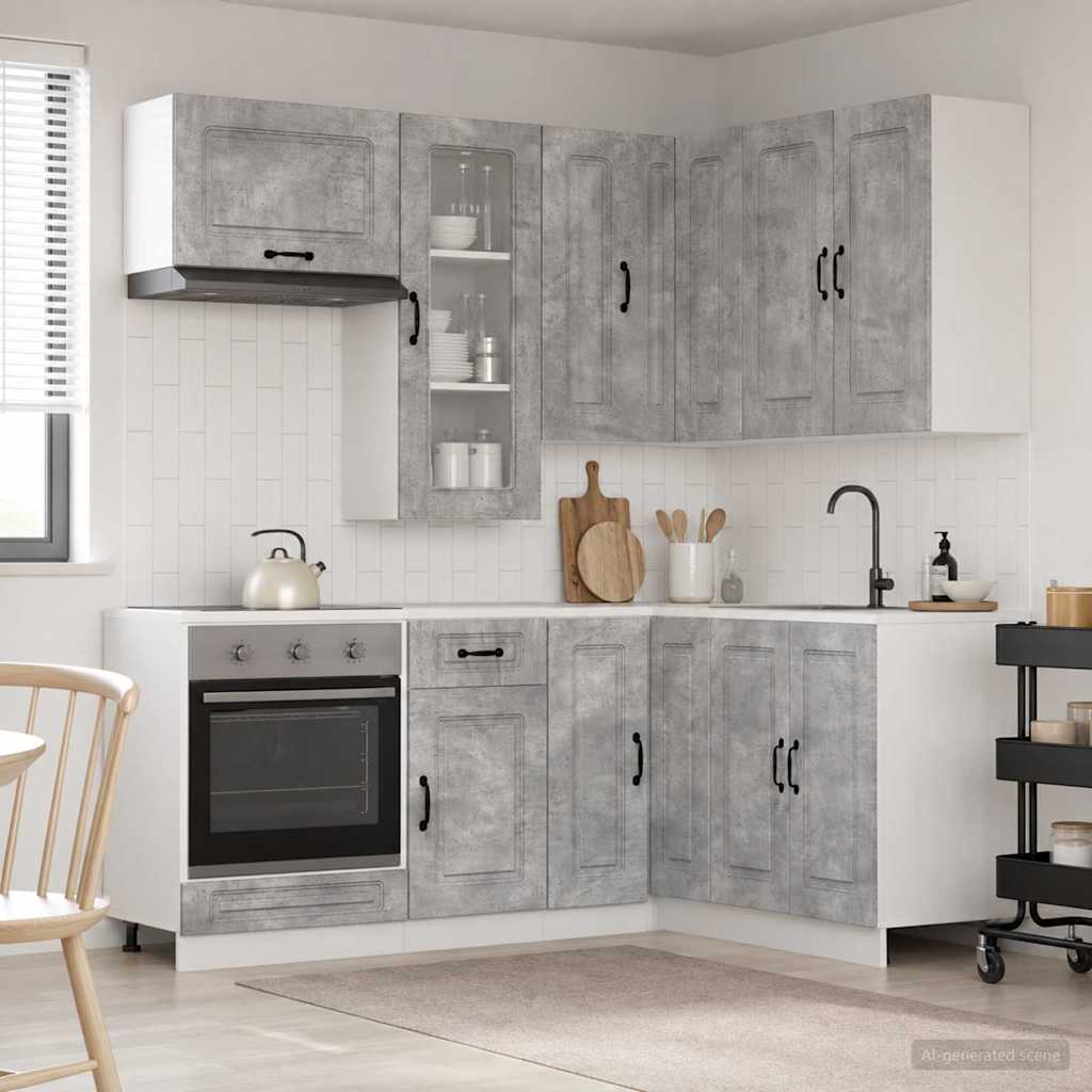 vidaXL Keukenblok KALMAR 8 pcs Wit Bewerkt hout