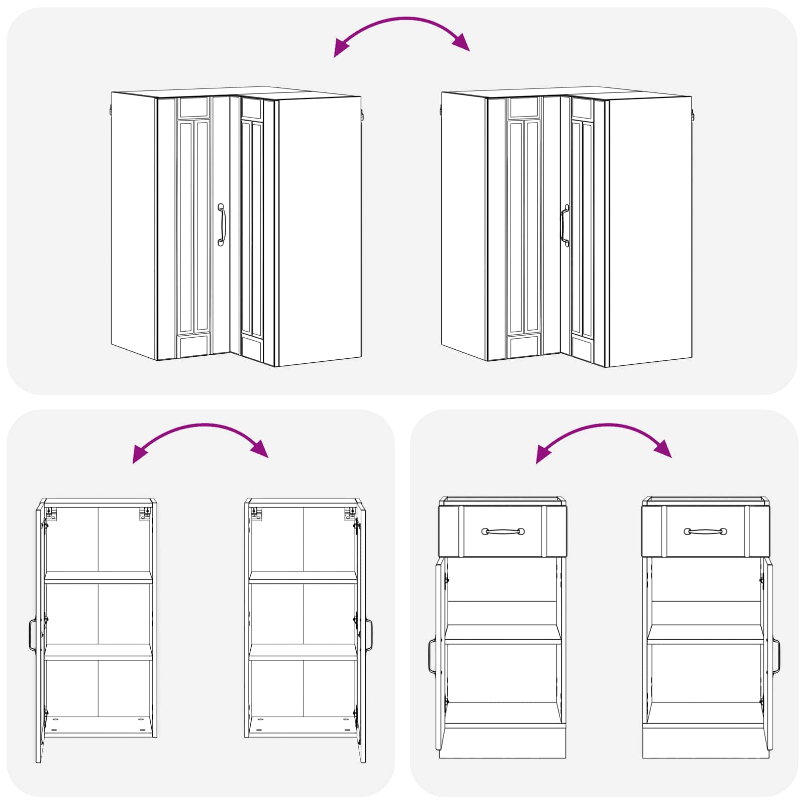 vidaXL Keukenblok LUCCA 8 pcs Wit Bewerkt hout