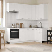 vidaXL Keukenblok LYON 8 pcs Wit Bewerkt hout