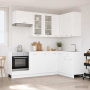 vidaXL Keuken Eenheid LYON 8 pcs Wit Bewerkt hout