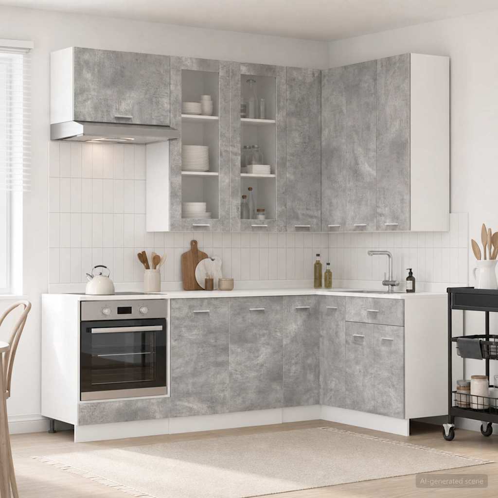 vidaXL Keuken Eenheid LYON 8 pcs Wit Bewerkt hout