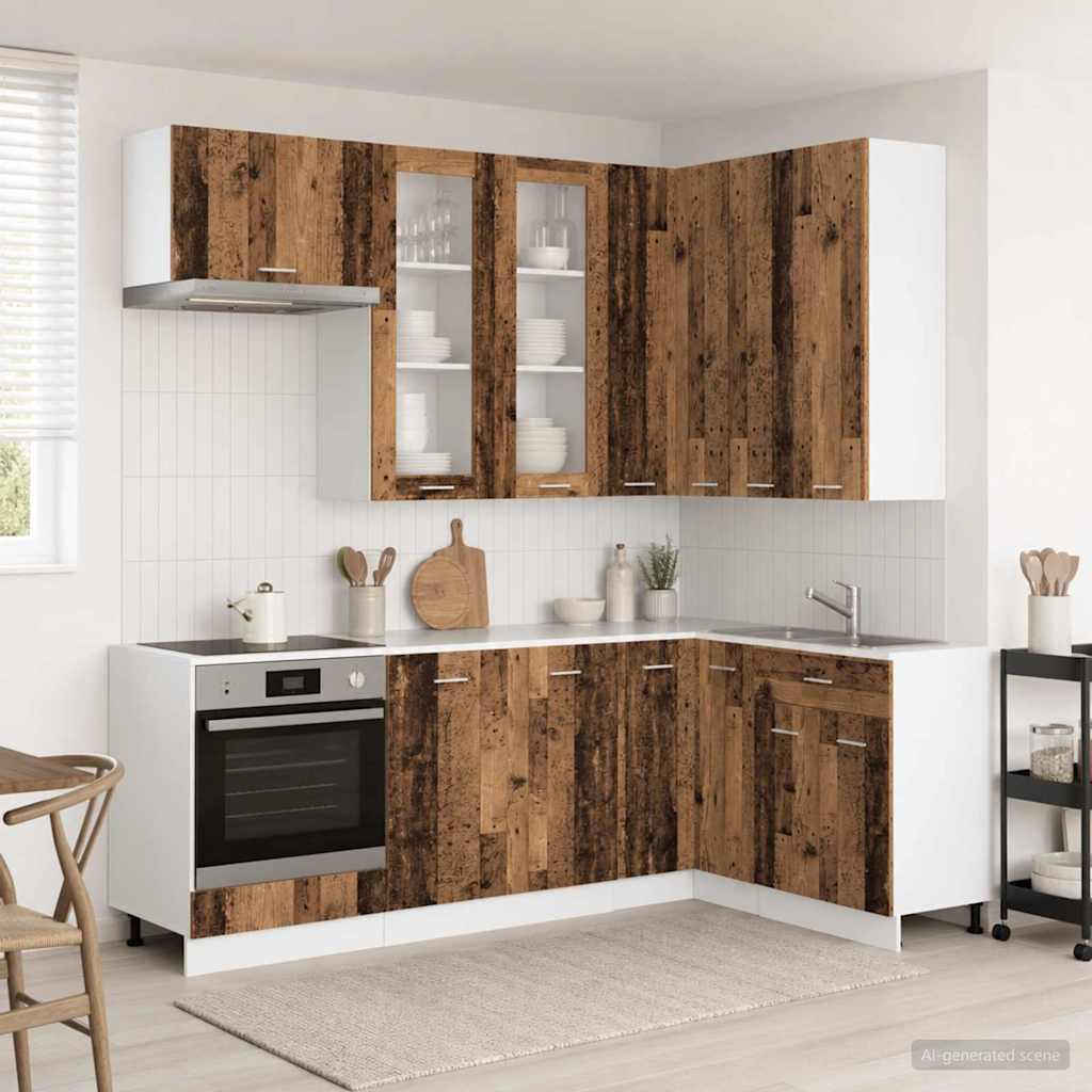 vidaXL Keuken Eenheid LYON 8 pcs Wit Bewerkt hout