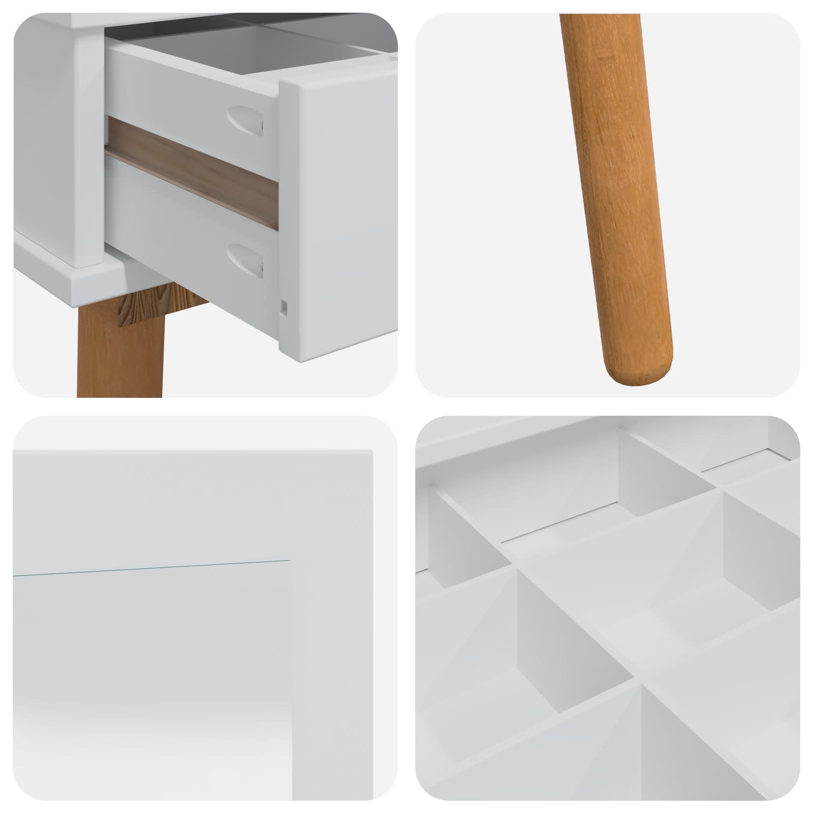 vidaXL Toilettafel Set FAUSKE 2 pcs Wit 76 x 50 x 143 cm
