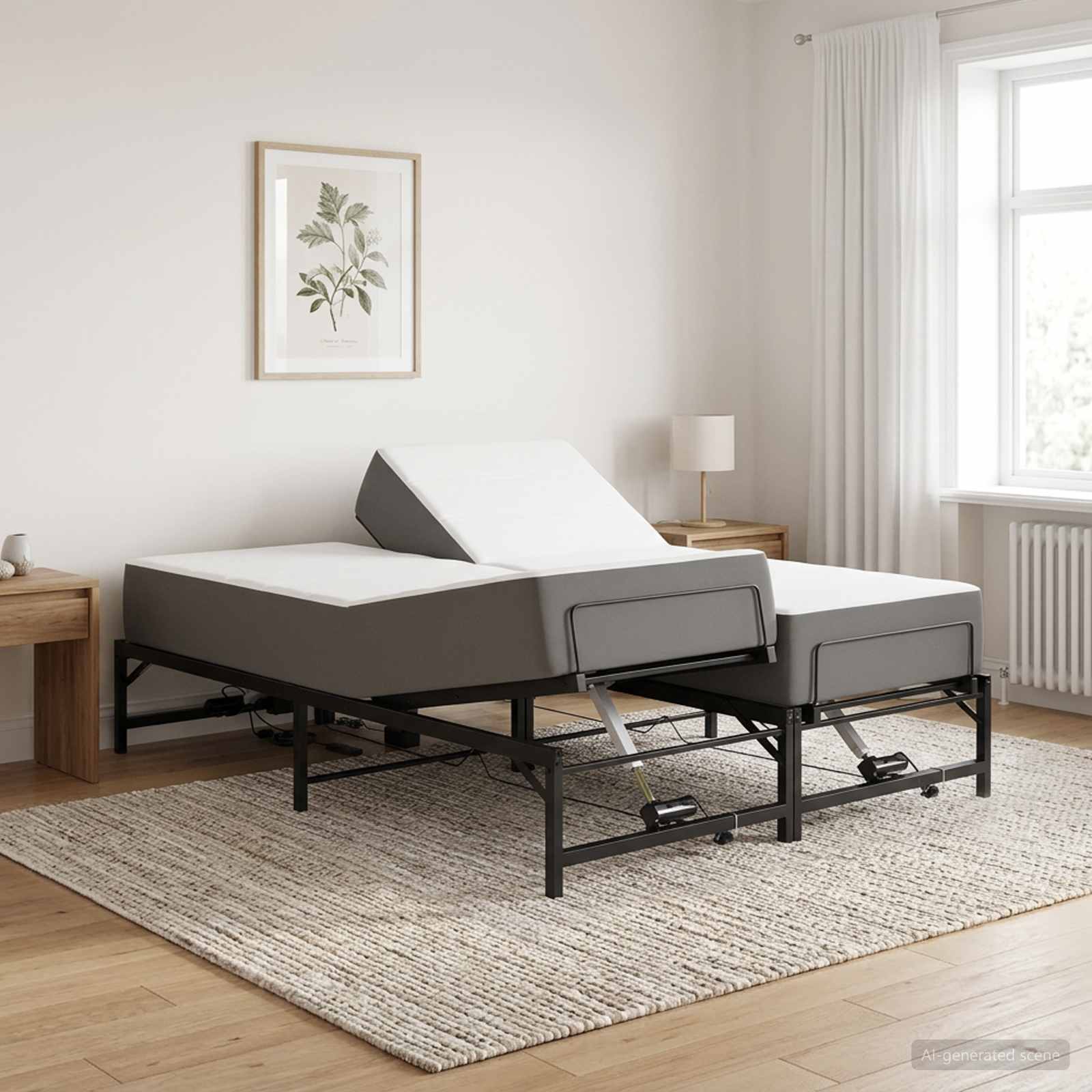 vidaXL Elektrisch Verstelbaar Bedframe Zwart 120 x 190 cm Staal