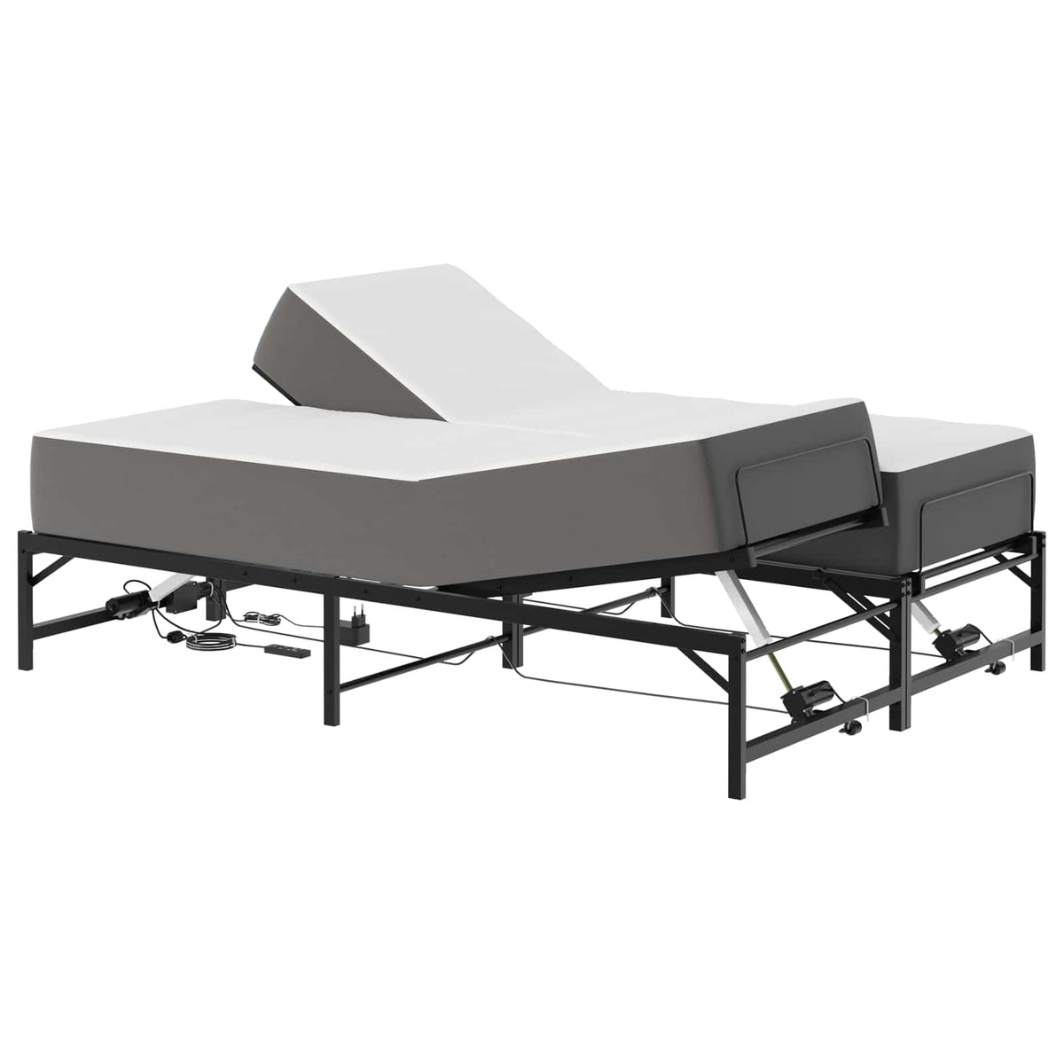 vidaXL Elektrisch Verstelbaar Bedframe Zwart 120 x 190 cm Staal