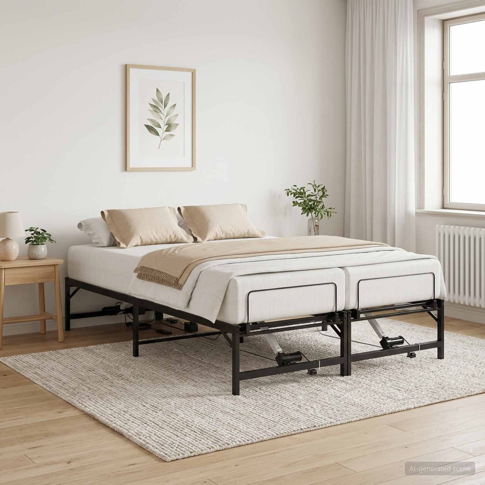 vidaXL Elektrisch Verstelbaar Bedframe Zwart 120 x 190 cm Staal