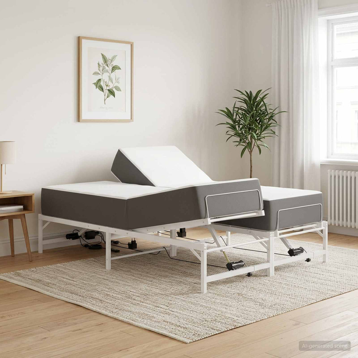 vidaXL Elektrisch Verstelbaar Bedframe Zwart 120 x 190 cm Staal