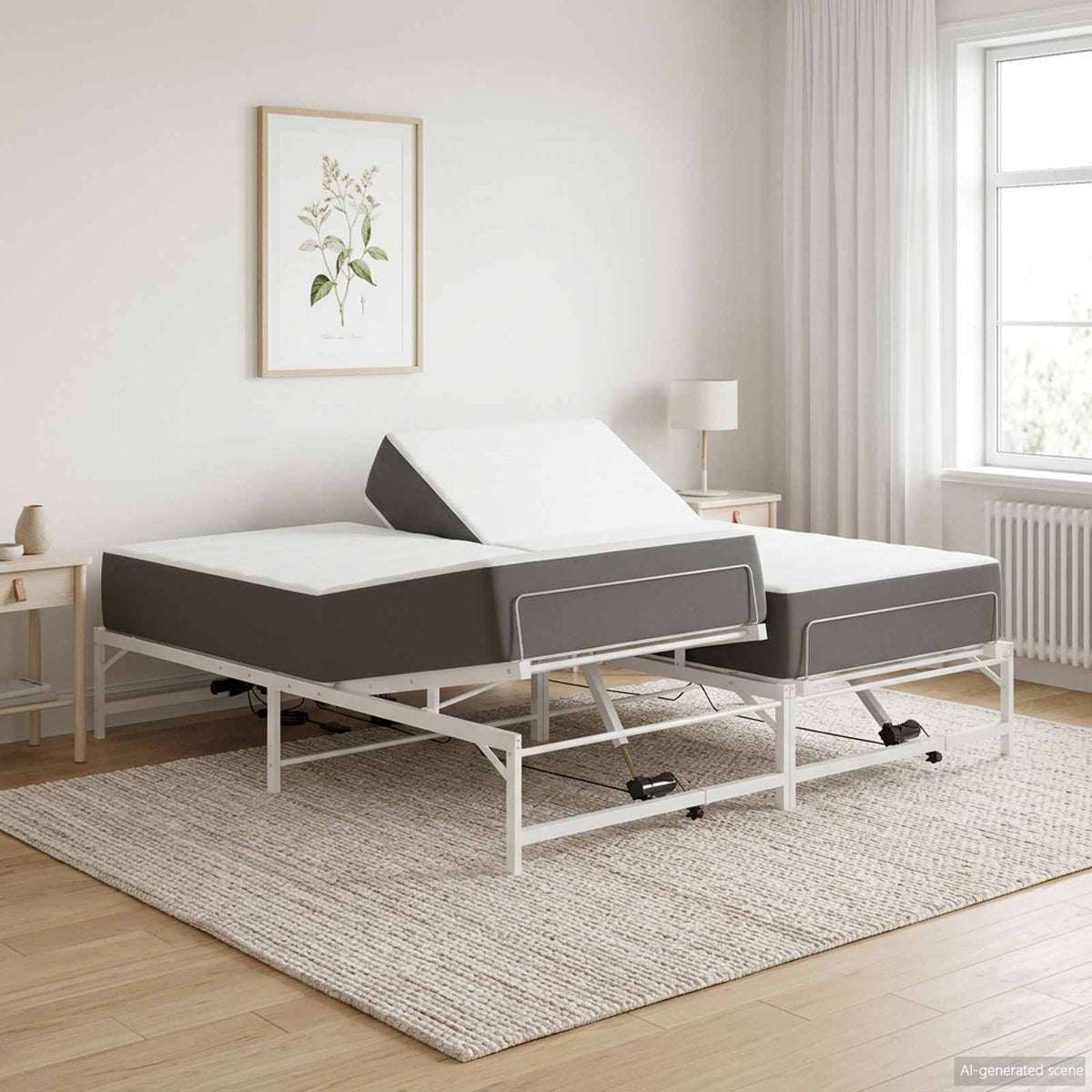 vidaXL Elektrisch Verstelbaar Bedframe Zwart 120 x 190 cm Staal