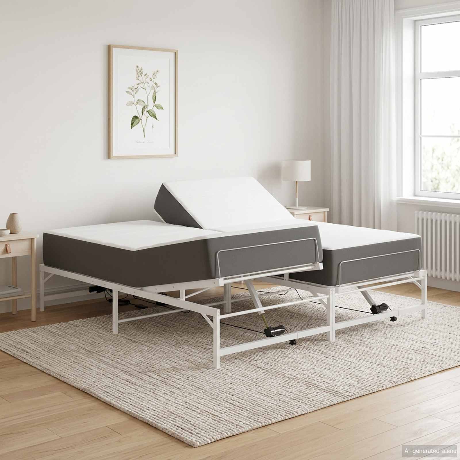 vidaXL Elektrisch Verstelbaar Bedframe Zwart 120 x 190 cm Staal