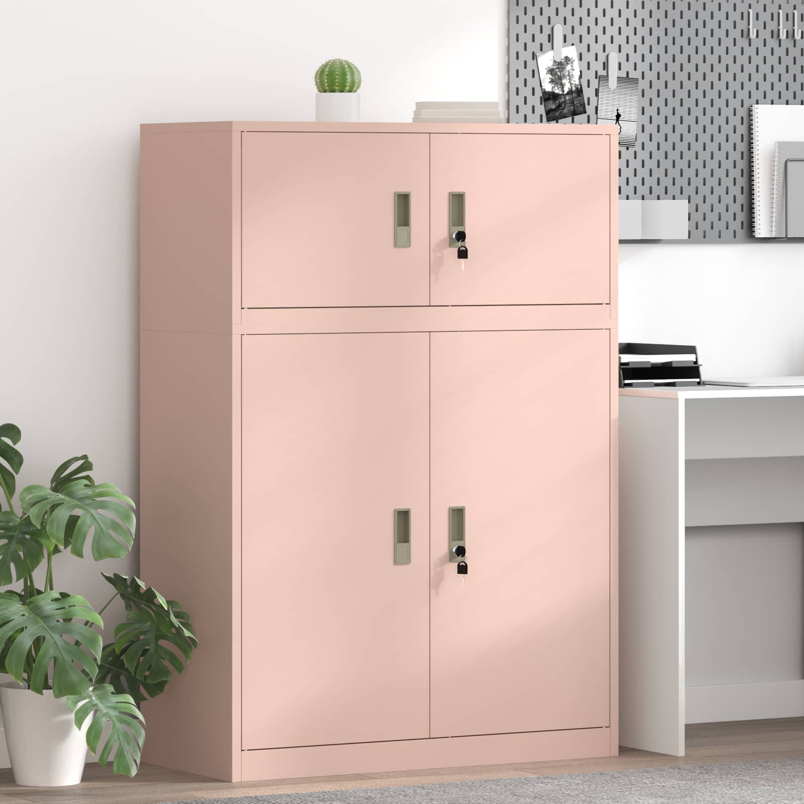 vidaXL Opbergkast 2 st Zwart 90 x 40 x 130 cm Staal Vergrendelbaar