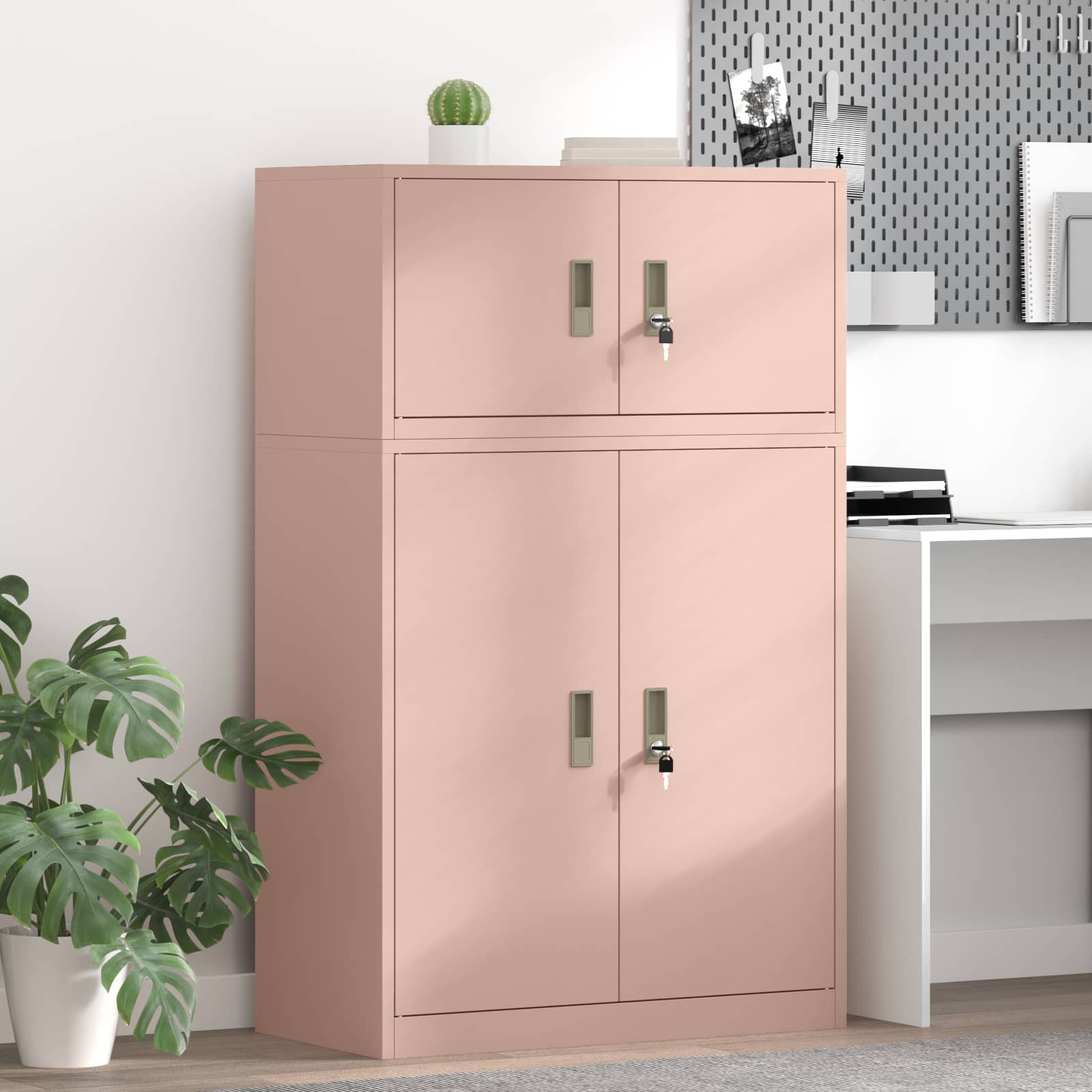 vidaXL Opbergkast 2 st Zwart 90 x 40 x 130 cm Staal Vergrendelbaar