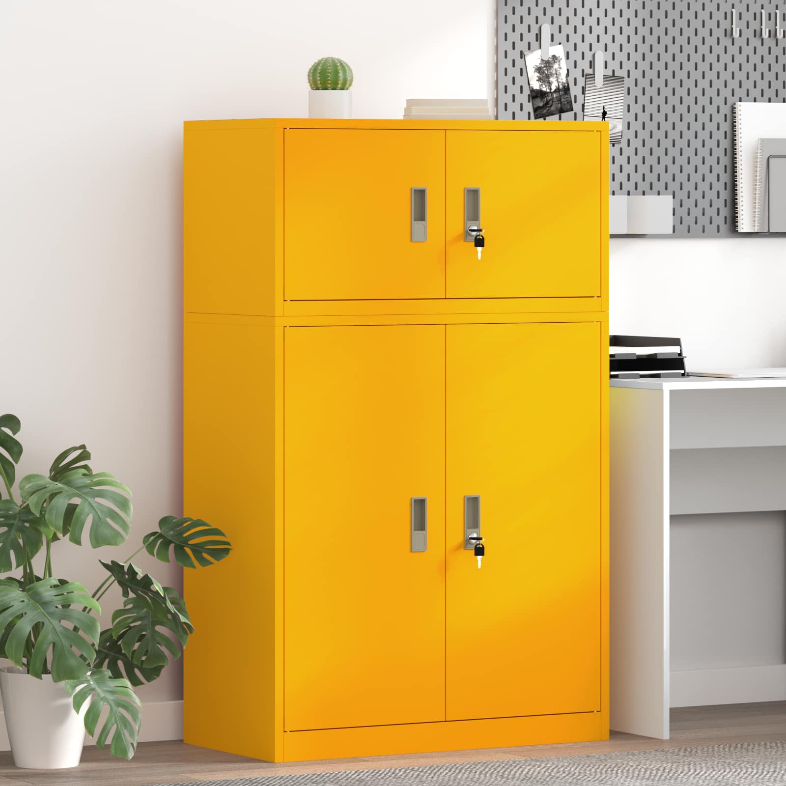 vidaXL Opbergkast 2 st Zwart 90 x 40 x 130 cm Staal Vergrendelbaar