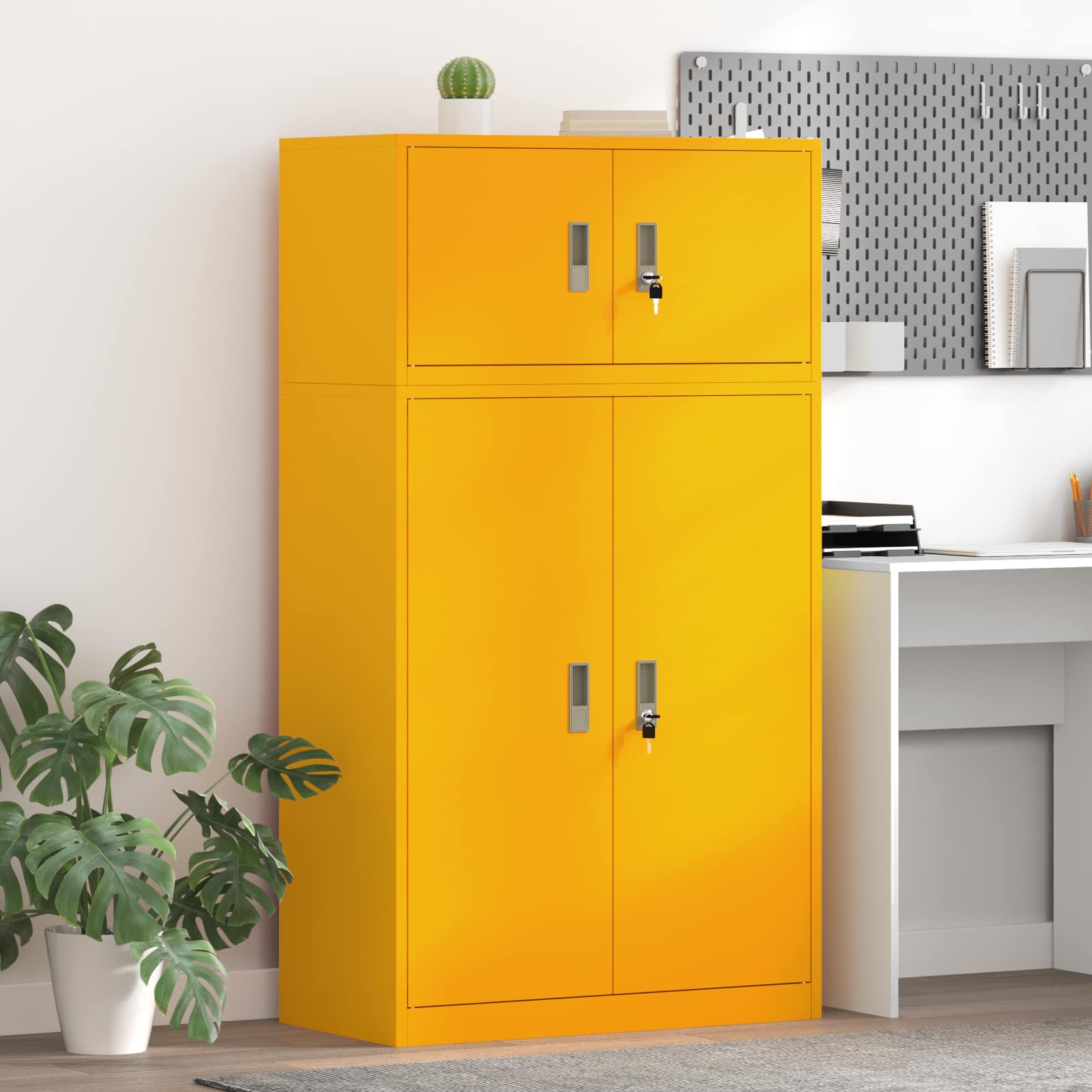 vidaXL Opbergkast 2 st Zwart 90 x 40 x 130 cm Staal Vergrendelbaar