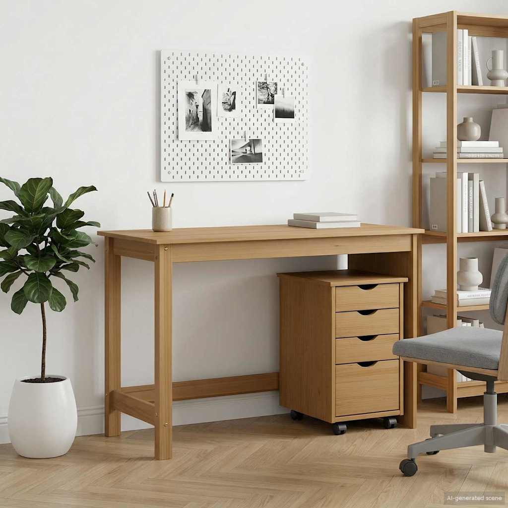 vidaXL Bureau Kas Set 2 st HoningBruin Massief grenenhout