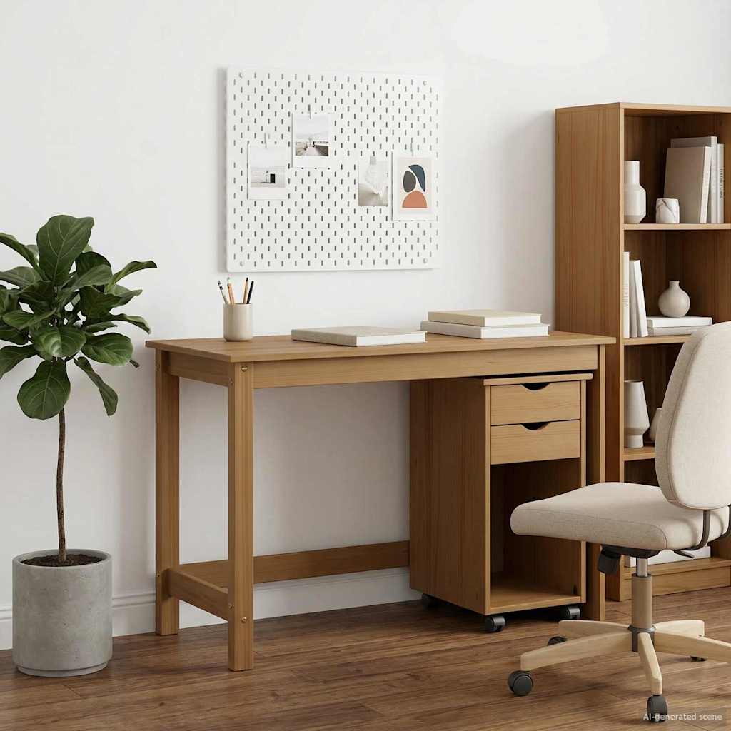 vidaXL Bureau Kas Set 2 st HoningBruin Massief grenenhout